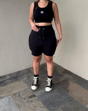 Load image into Gallery viewer, Black High Waist Jogger Shorts