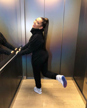 Load image into Gallery viewer, Black Sheen London Cropped Roll Neck Jumper