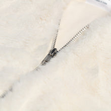Load image into Gallery viewer, Hooded cream faux fur cropped jacket