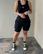 Load image into Gallery viewer, Black High Waist Jogger Shorts
