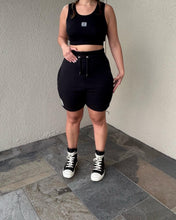 Load image into Gallery viewer, Black High Waist Jogger Shorts

