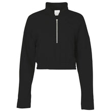 Load image into Gallery viewer, Black womens Half Zip Jumper
