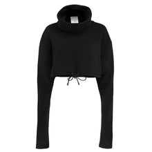 Load image into Gallery viewer, Black Sheen London Cropped Roll Neck Jumper
